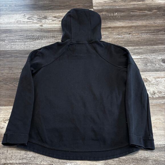 Nike Tech Black Women M Funnel Neck Spell Out Mini Swoosh Fleece Pullover Hoodie - Picture 3 of 9